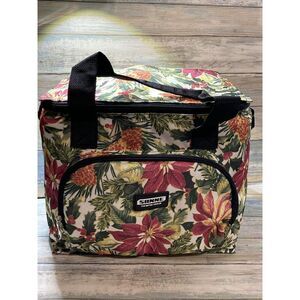 Insulated Lunch Bag Leak-proof‎ Thermal Cooler Tote Floral Holiday Green Red NEW